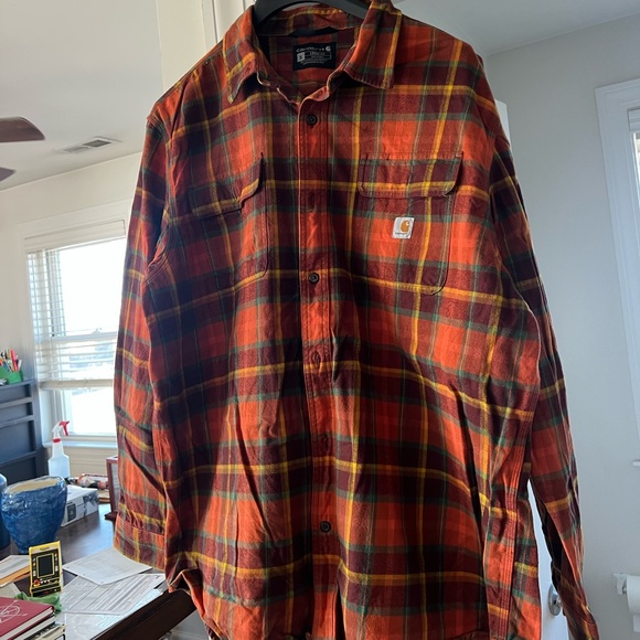 Carhartt Orange and Black Plaid Shirt - Picture 2 of 4